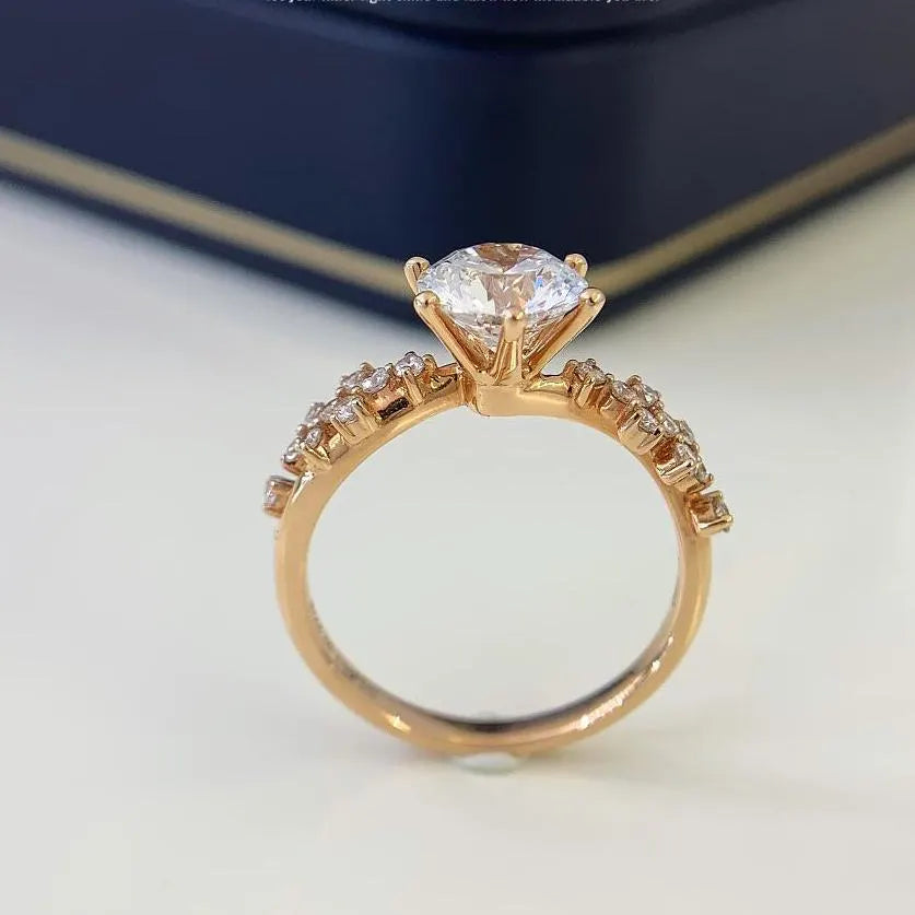 Round 1.80tcw Lab Grown Diamond 6 Prong Solitaire Pave Engagement Ring, D-E-F Color, VVS-VS Clarity - IGI Certified