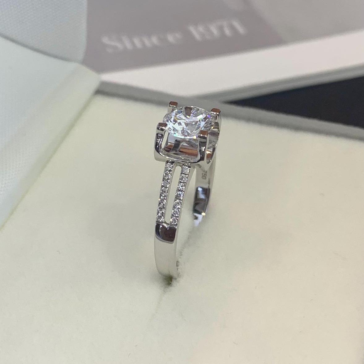Round 1.20tcw Lab Grown Diamond Split Band Solitaire Engagement Ring, D-E-F Color, VVS-VS Clarity - IGI Certified