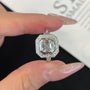 2.00tcw Asscher Lab Grown Diamond Engagement Ring | Bezel Halo | IGI Certified | Cathedral Style