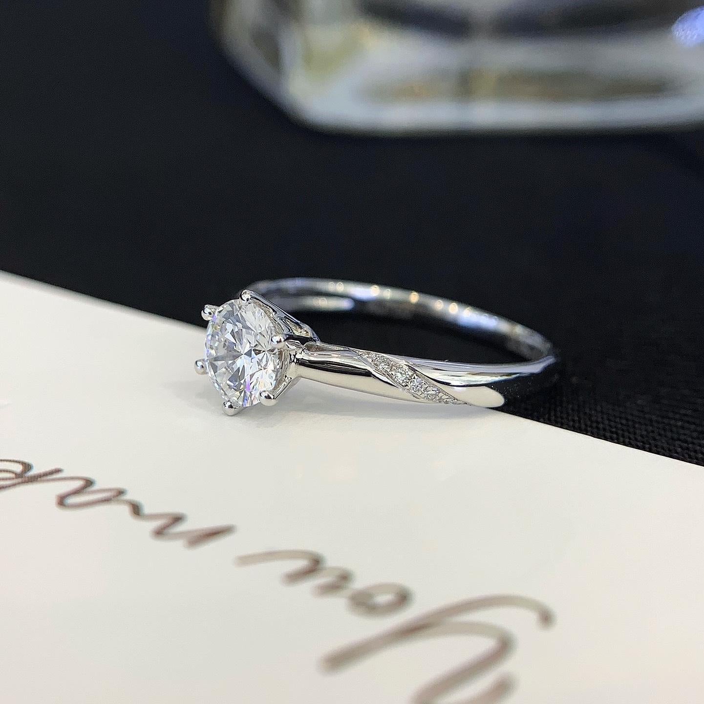 Round 0.70tcw Lab Grown Diamond Simple Solitaire Basket Pave Engagement Ring, D-E-F Color, VVS - VS Clarity - IGI Certified