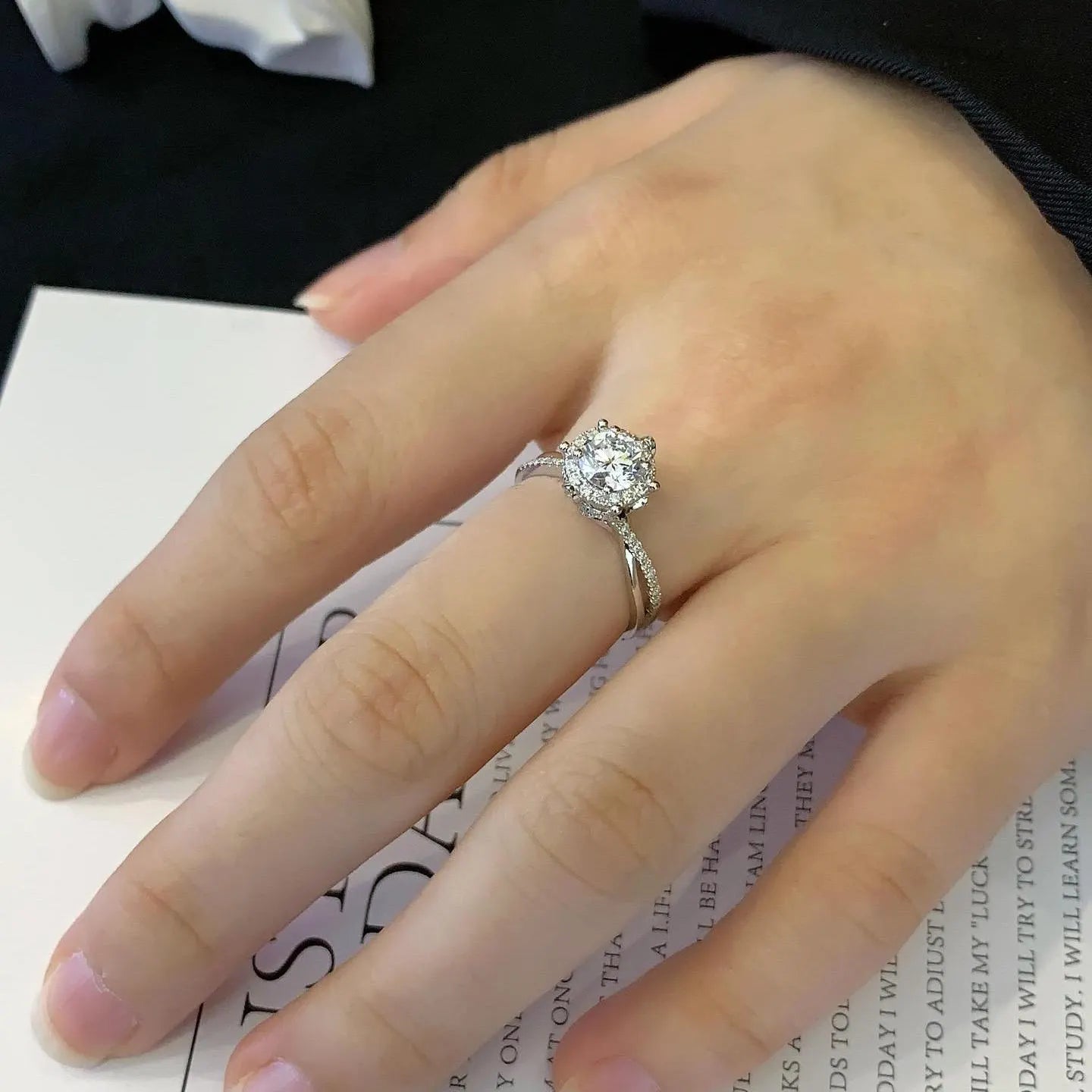 Round 1.30tcw Lab Grown Diamond Halo And Hidden Halo Split Band Engagement Ring, D-E-F Color, VVS-VS Clarity - IGI Certified