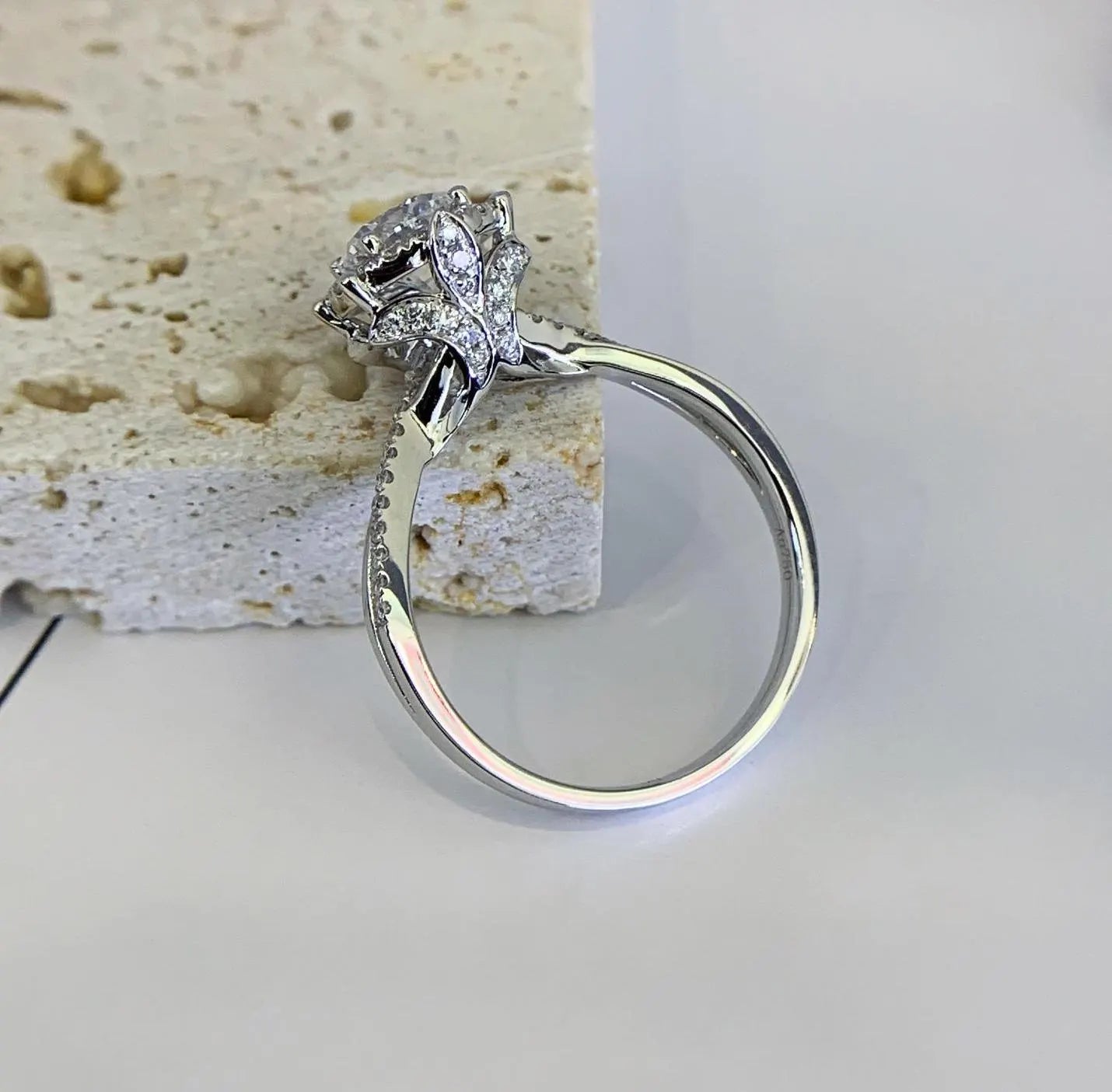Round 1.30tcw Lab Grown Diamond Halo And Hidden Halo Split Band Engagement Ring, D-E-F Color, VVS-VS Clarity - IGI Certified
