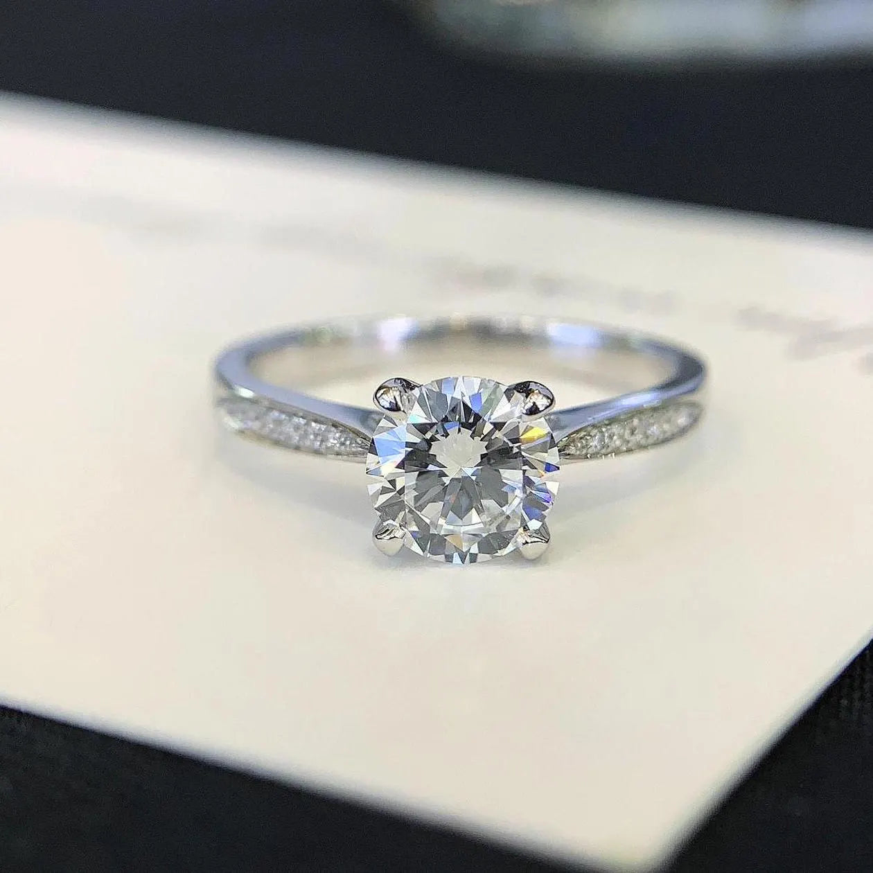 Round 1.10tcw Lab Grown Diamond Solitaire Basket Pave Engagement Ring, D-E-F Color, VVS-VS Clarity - IGI Certified