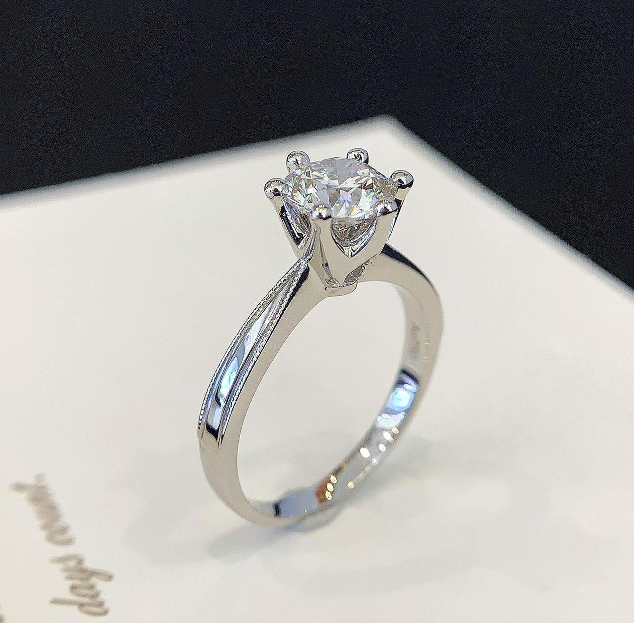 Round 1.20ct Lab Grown Diamond Simple Solitaire Basket Pave Engagement Ring, D-E-F Color, VVS-VS Clarity - IGI Certified