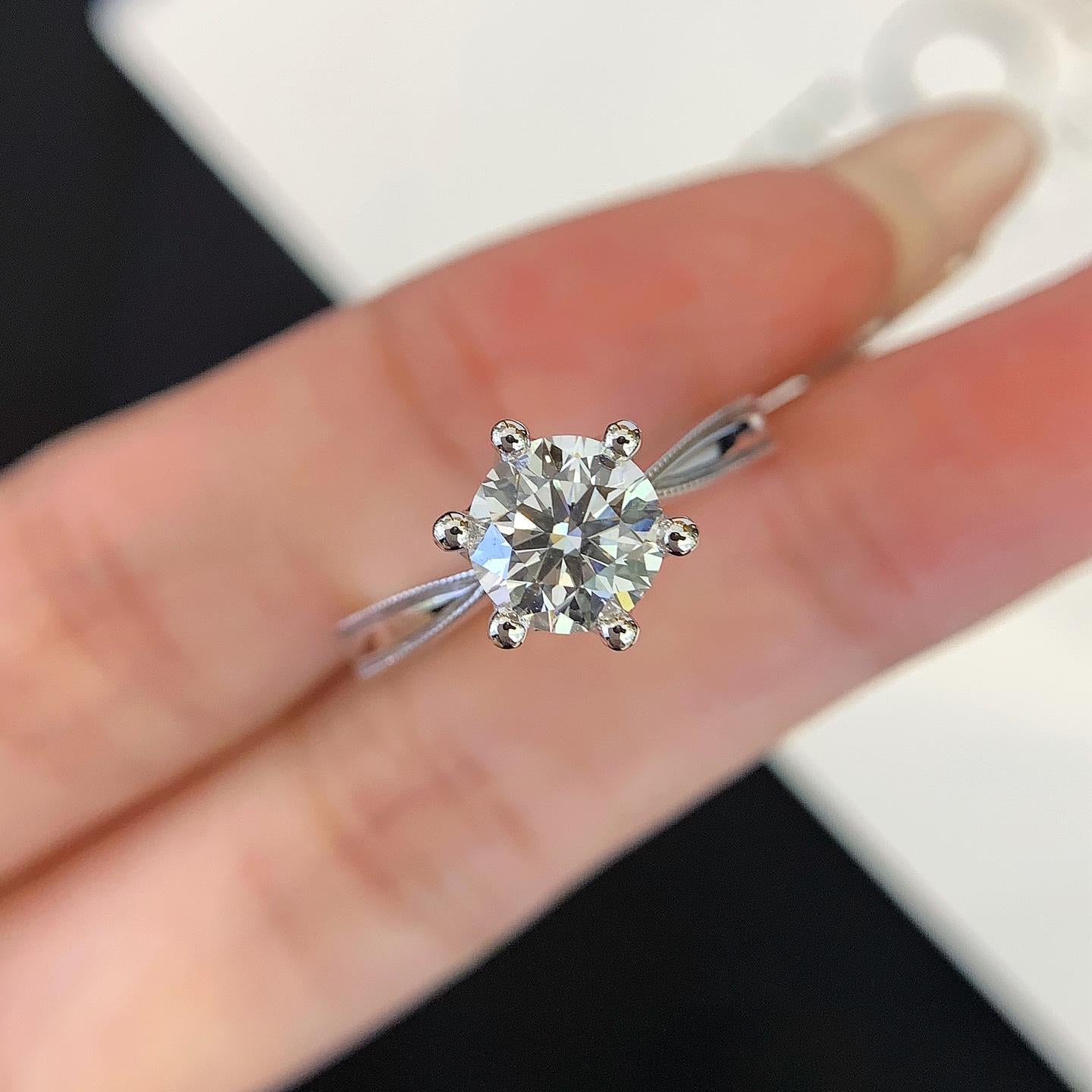 Round 1.20ct Lab Grown Diamond Simple Solitaire Basket Pave Engagement Ring, D-E-F Color, VVS-VS Clarity - IGI Certified