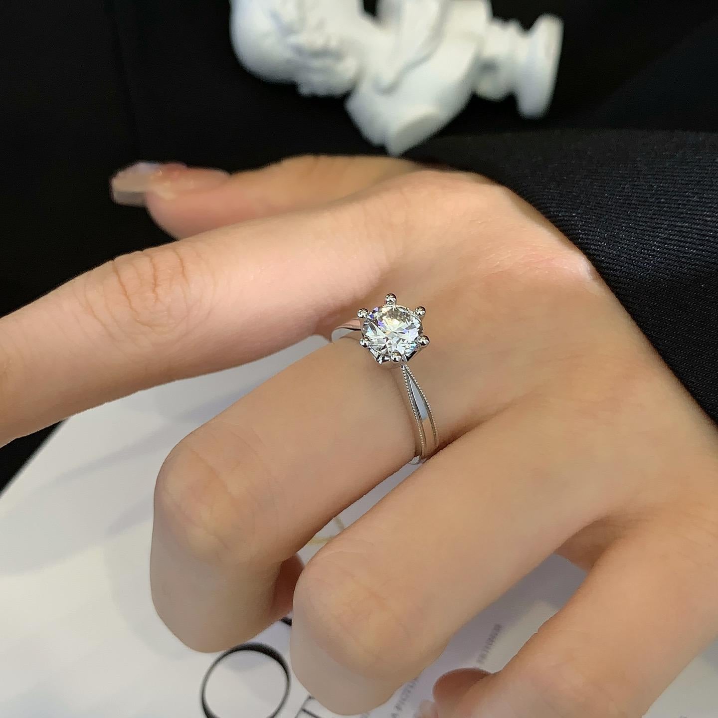 Round 1.20ct Lab Grown Diamond Simple Solitaire Basket Pave Engagement Ring, D-E-F Color, VVS-VS Clarity - IGI Certified