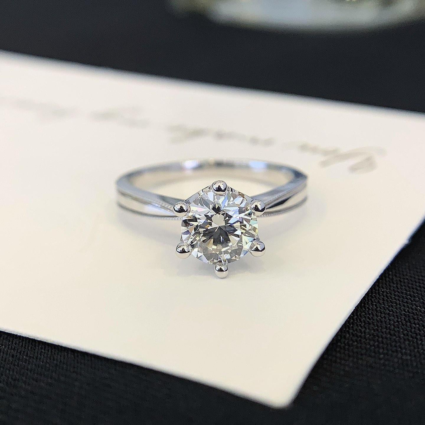 Round 1.20ct Lab Grown Diamond Simple Solitaire Basket Pave Engagement Ring, D-E-F Color, VVS-VS Clarity - IGI Certified