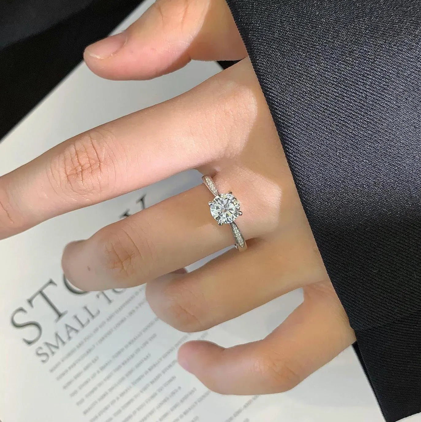 Round 1.10tcw Lab Grown Diamond Solitaire Basket Pave Engagement Ring, D-E-F Color, VVS-VS Clarity - IGI Certified