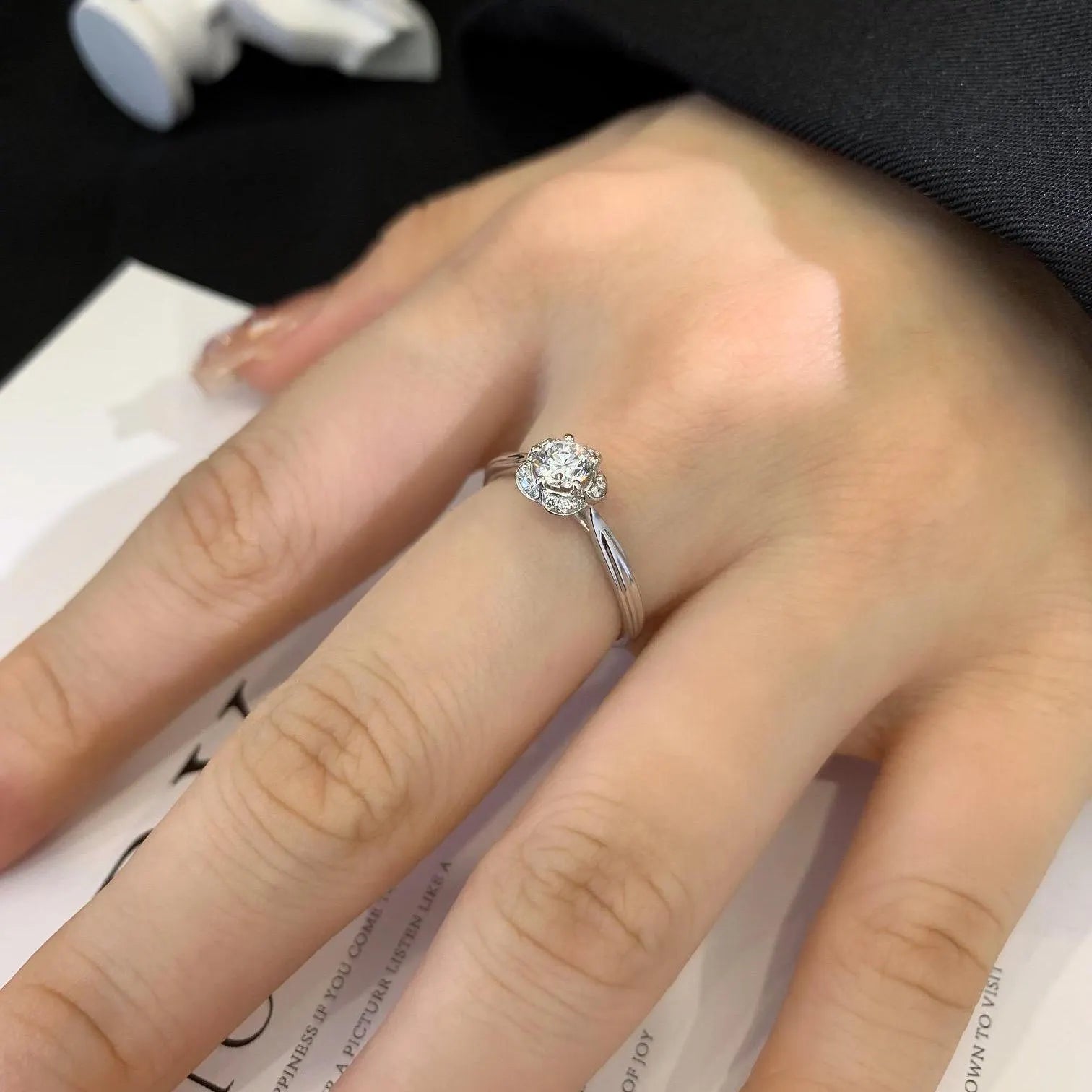 Round 0.60tcw Lab Grown Diamond Halo Cathedral Shank Engagement Ring, D-E-F Color, VVS-VS Clarity - IGI Certified