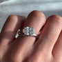 2.40tcw Oval Lab Grown Diamond | Soft Curves with Hidden Spark Side Stones Engagement Ring | IGI Certified