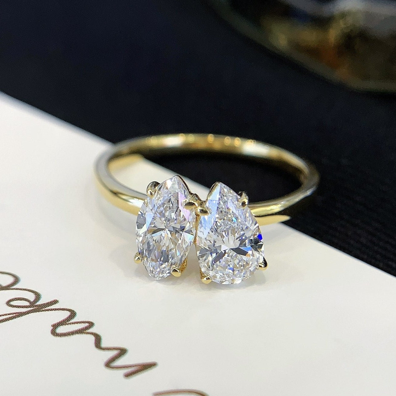 2.00ctw Marquise And Pear Lab-Grown Diamond Toi et Moi Engagement Ring – IGI Certified, VVS-VS Clarity, D-E-F Color