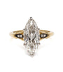 2.5ct Marquise Lab grown Diamond ring, 10kt gold two tone ring