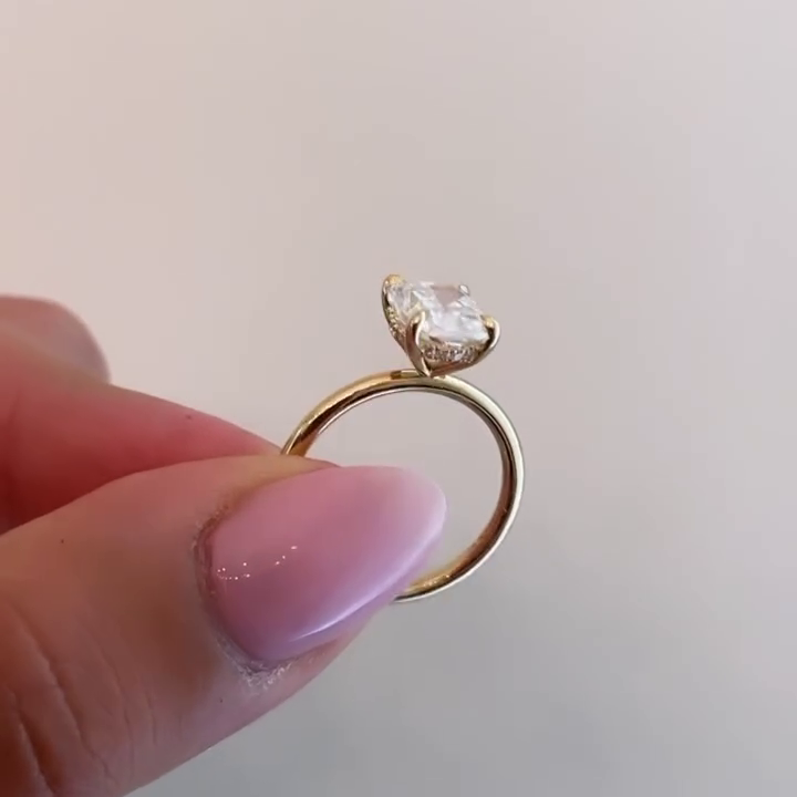 2.10tcw Elongated Cushion Lab Diamond Solitaire Ring | IGI Certified | Yellow Gold