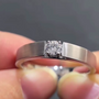 Round 0.50ct Men’s Tension Lab Grown Diamond Ring | IGI Certified | White Gold Minimalist Design