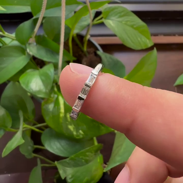 0.70tcw Baguette Lab Diamond Ring | Half Eternity Wedding Band | DEF VVS–VS