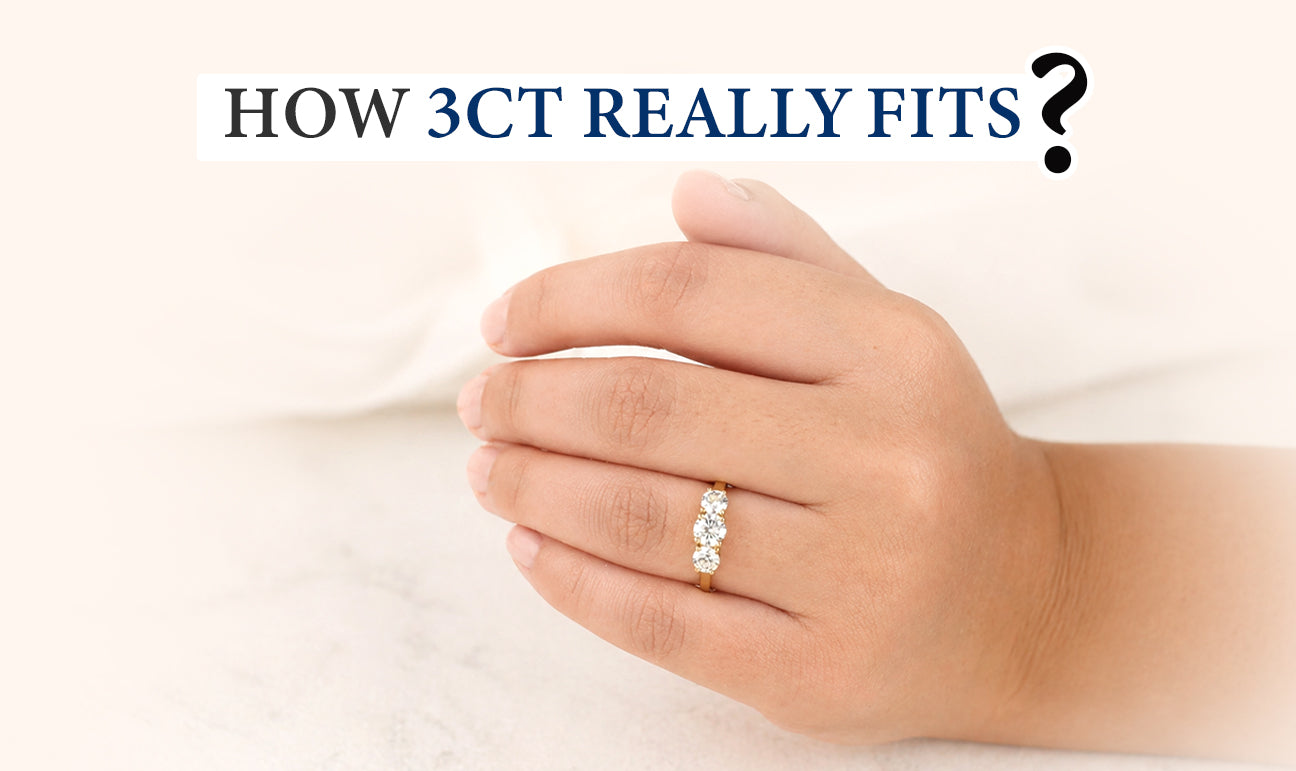 3ct Diamond on Small Chubby Hands