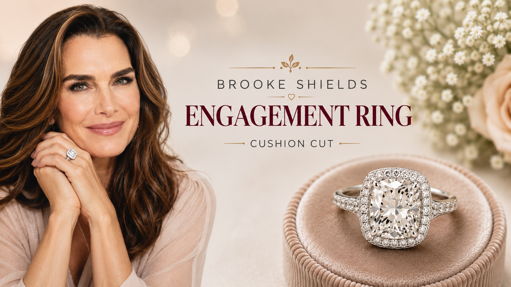 Brooke Shields Engagement Ring - Cushion Cut