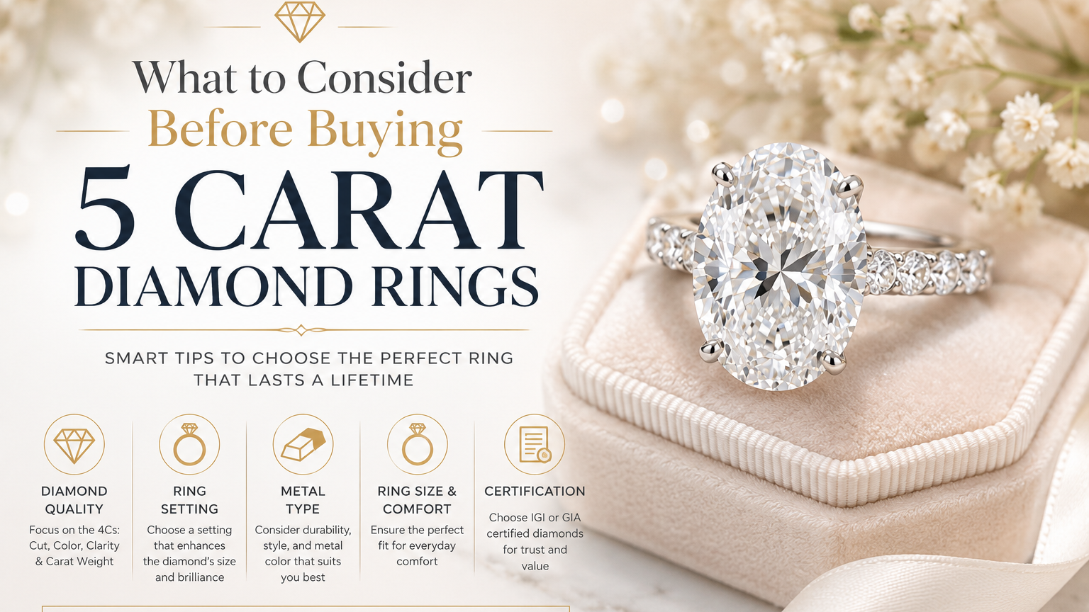 What to Consider Before Buying 5 Carat Diamond Rings