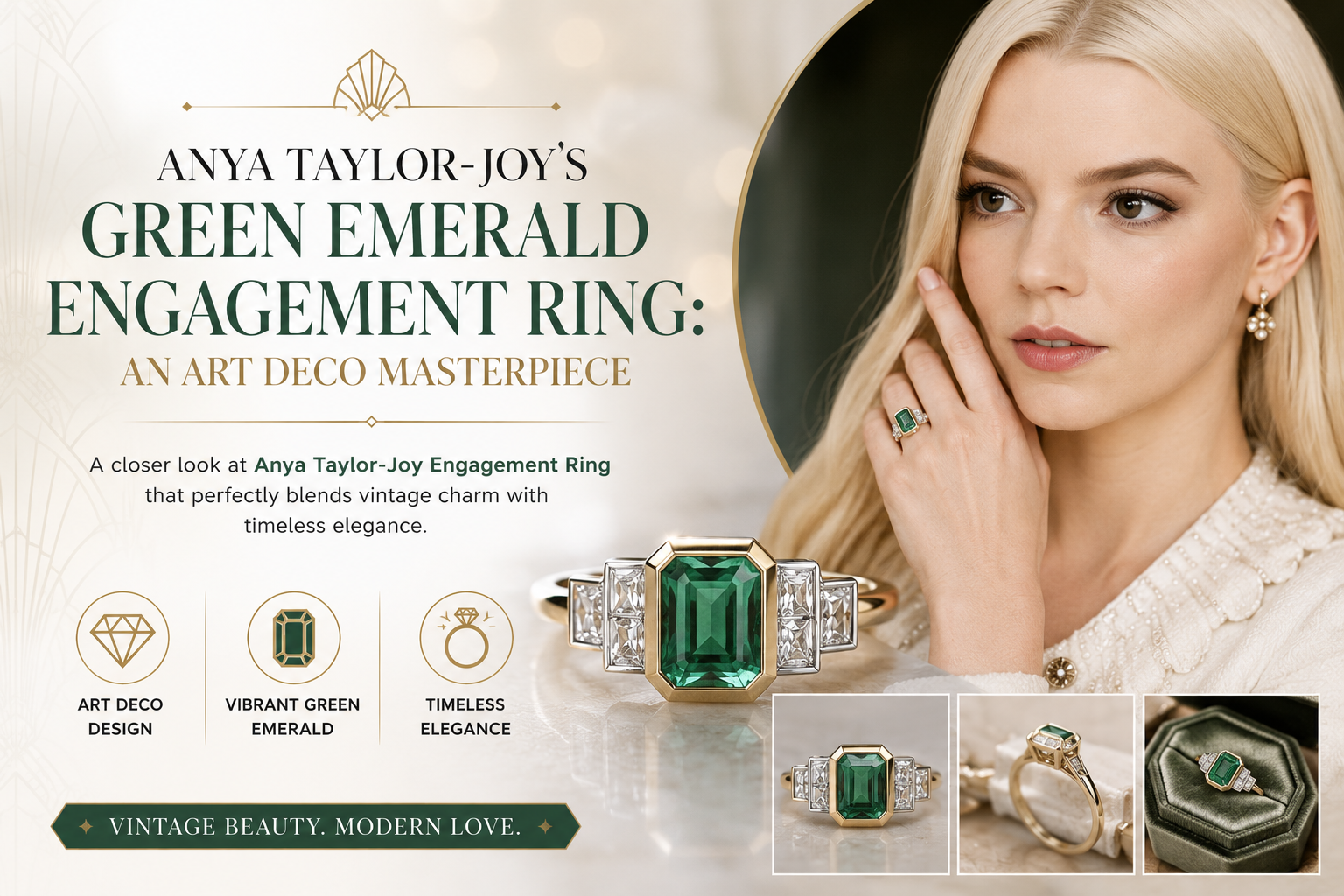 Anya Taylor-Joy’s Emerald Art Deco Ring guide