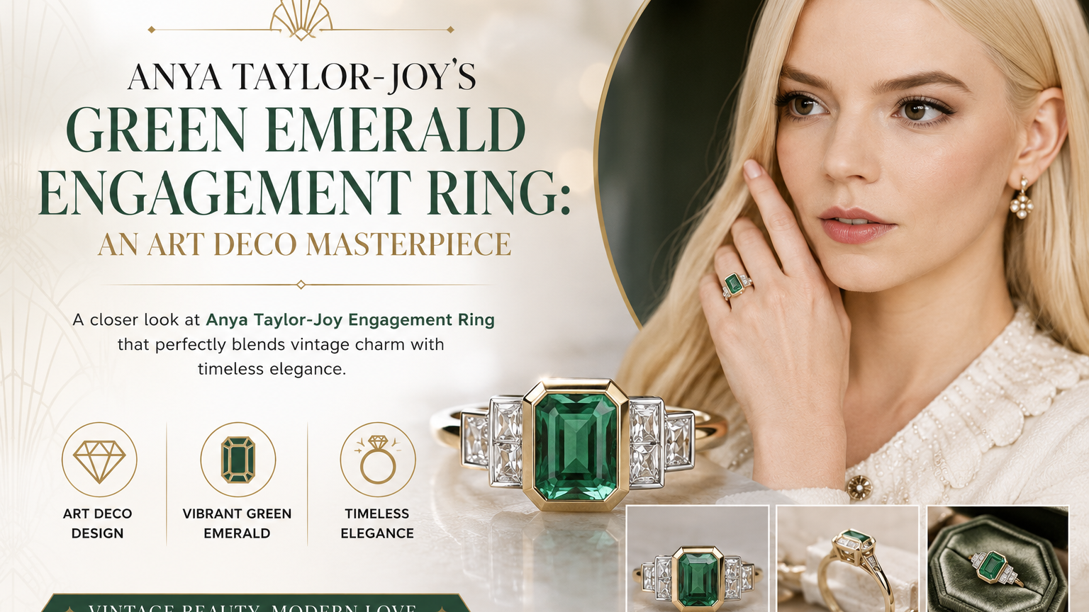 Anya Taylor-Joy’s Emerald Art Deco Ring guide