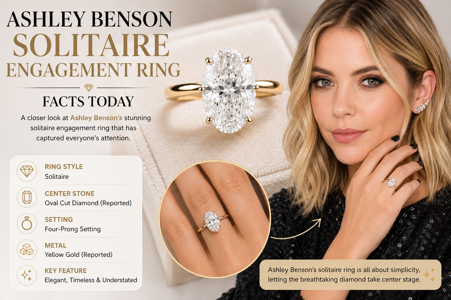Ashley Benson Solitaire Engagement Ring