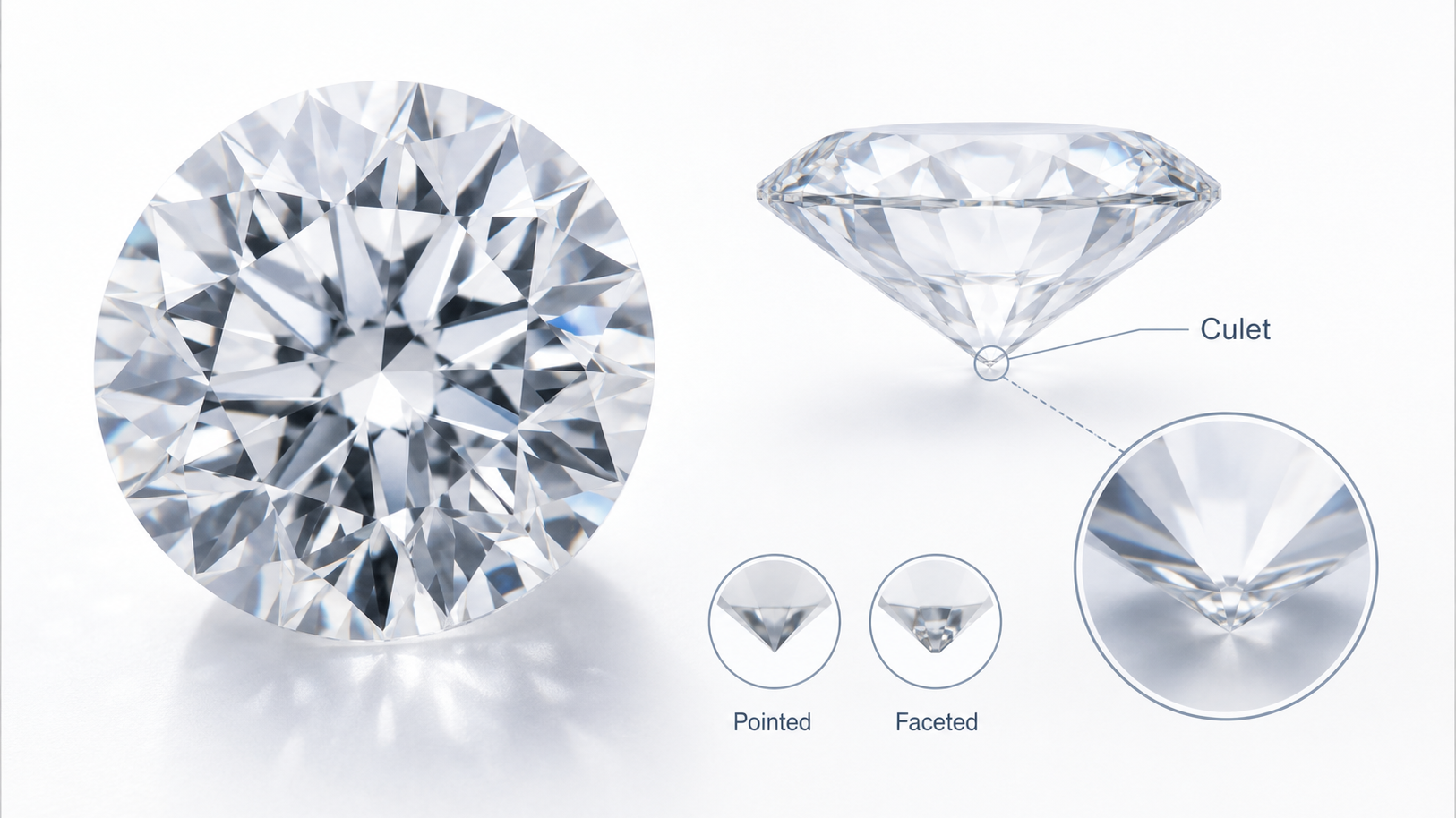 Diamond culet diagram banner image.