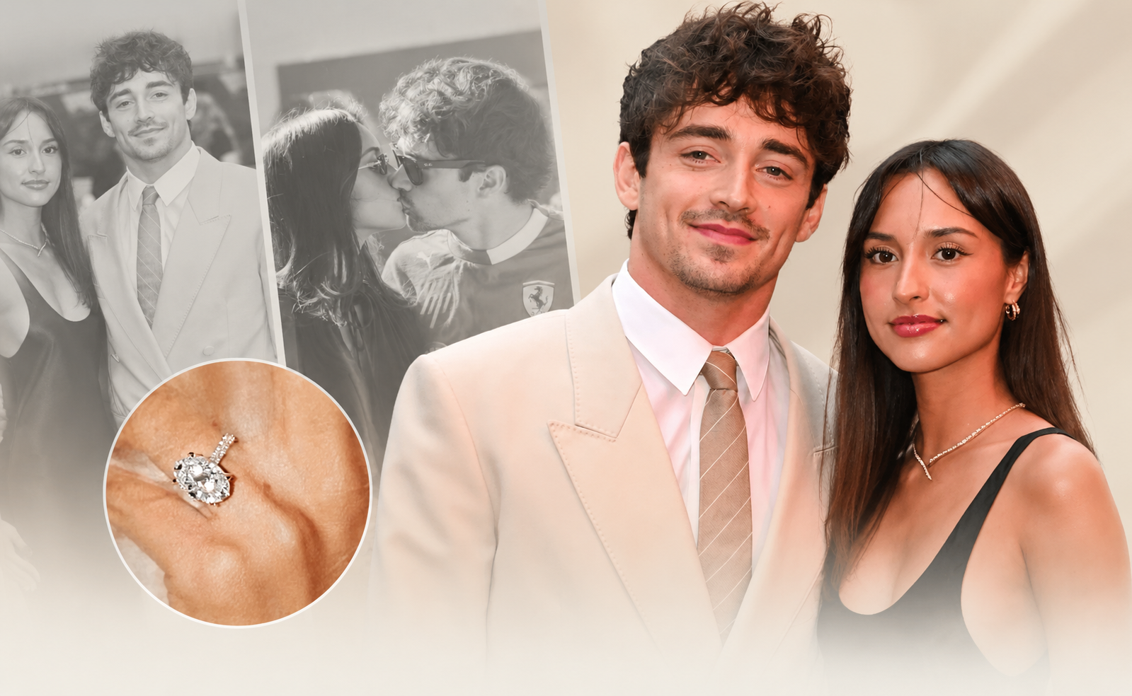 Editorial collage of Alexandra Saint Mleux with oval diamond engagement ring inspiration.