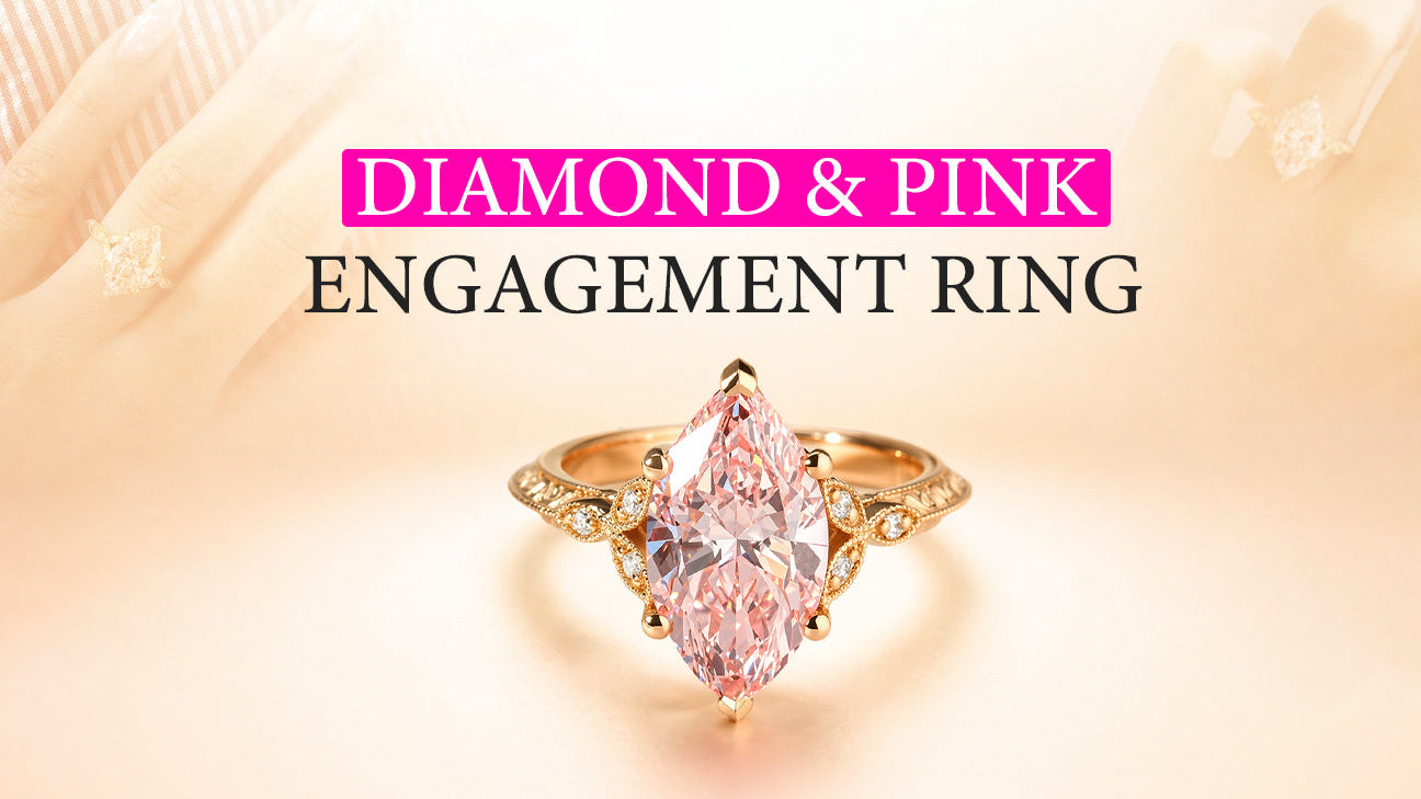 Diamond and Pink Engagement Ring