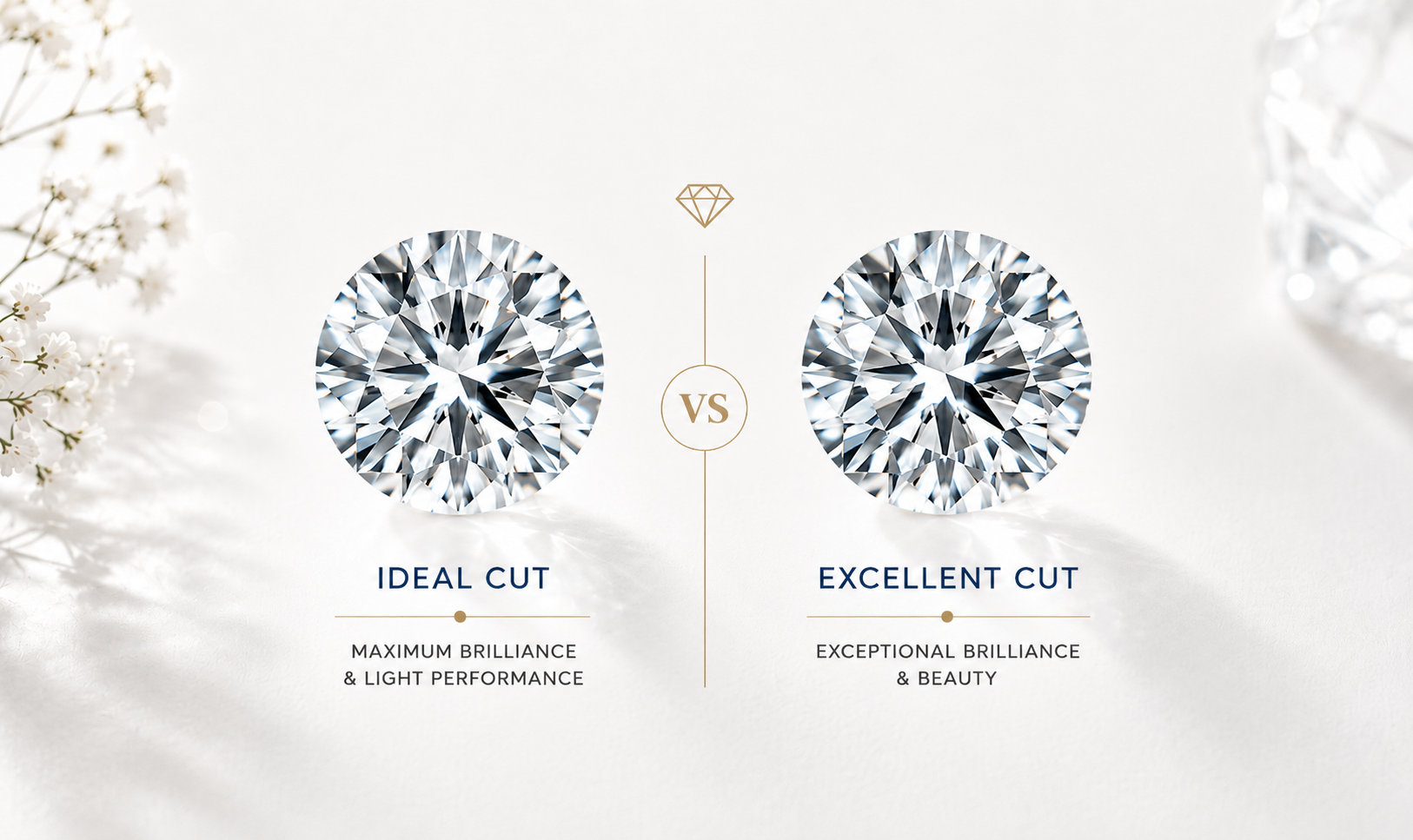 Ideal Cut Diamond vs Excellent Cut