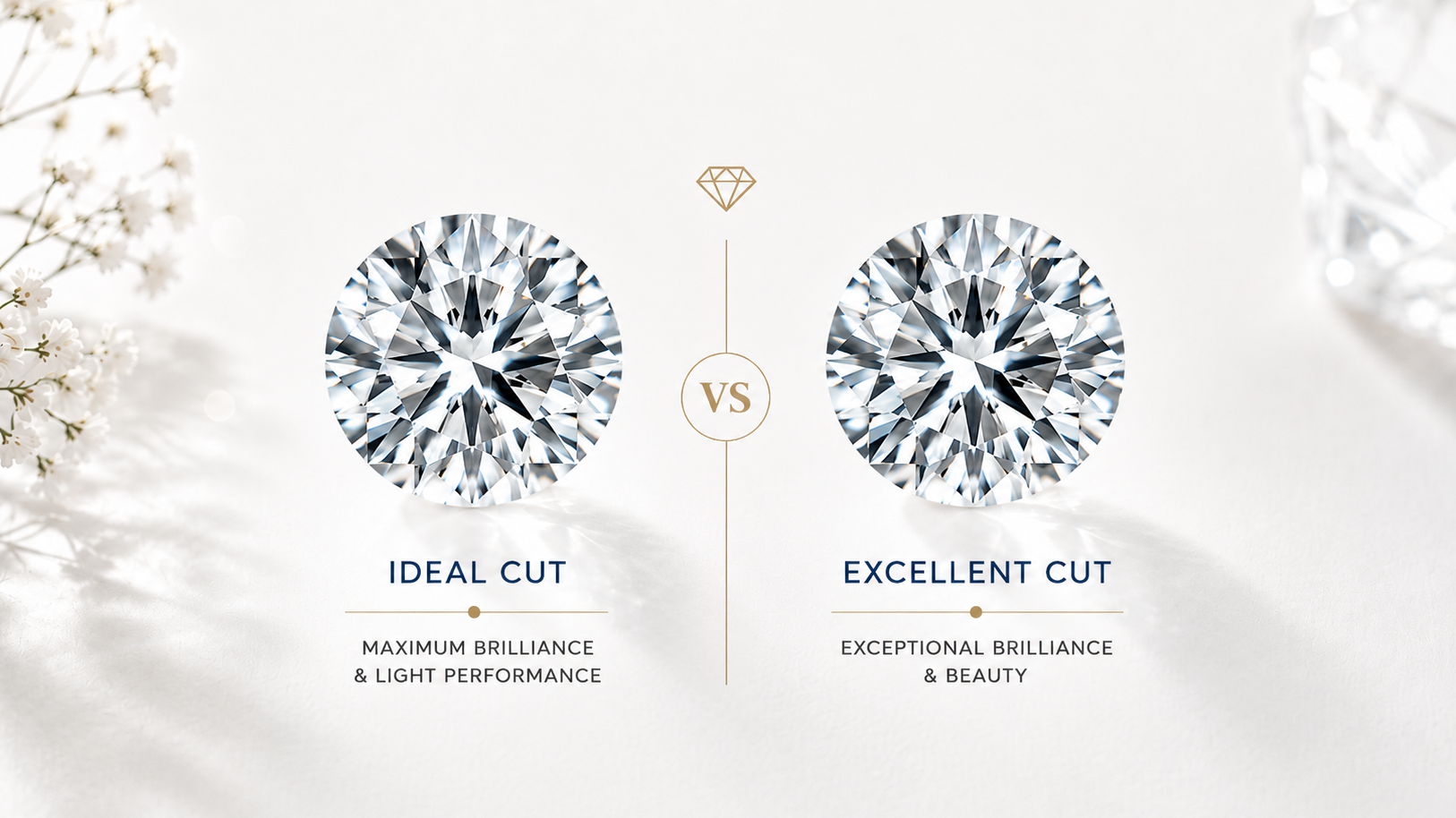 Ideal Cut Diamond vs Excellent Cut