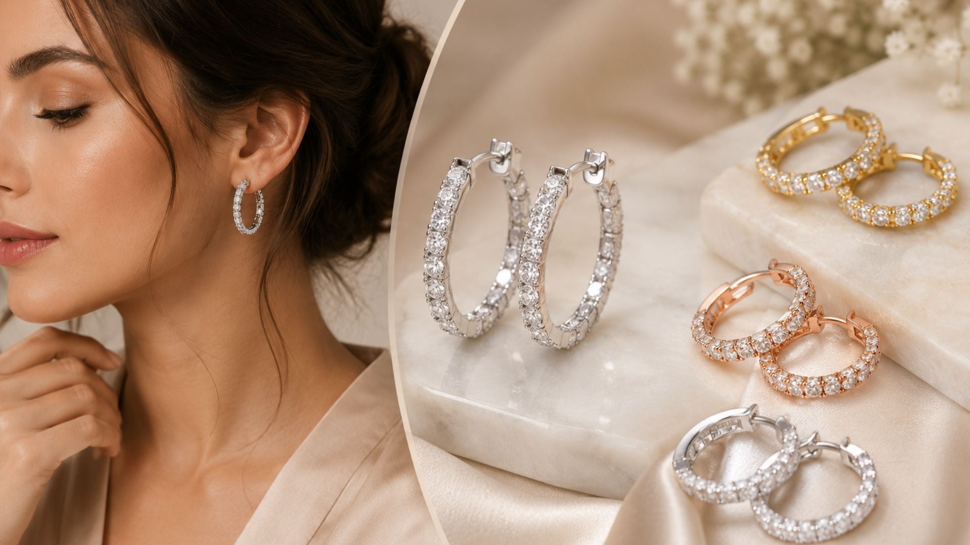 Diamond Hoop Earrings for Women