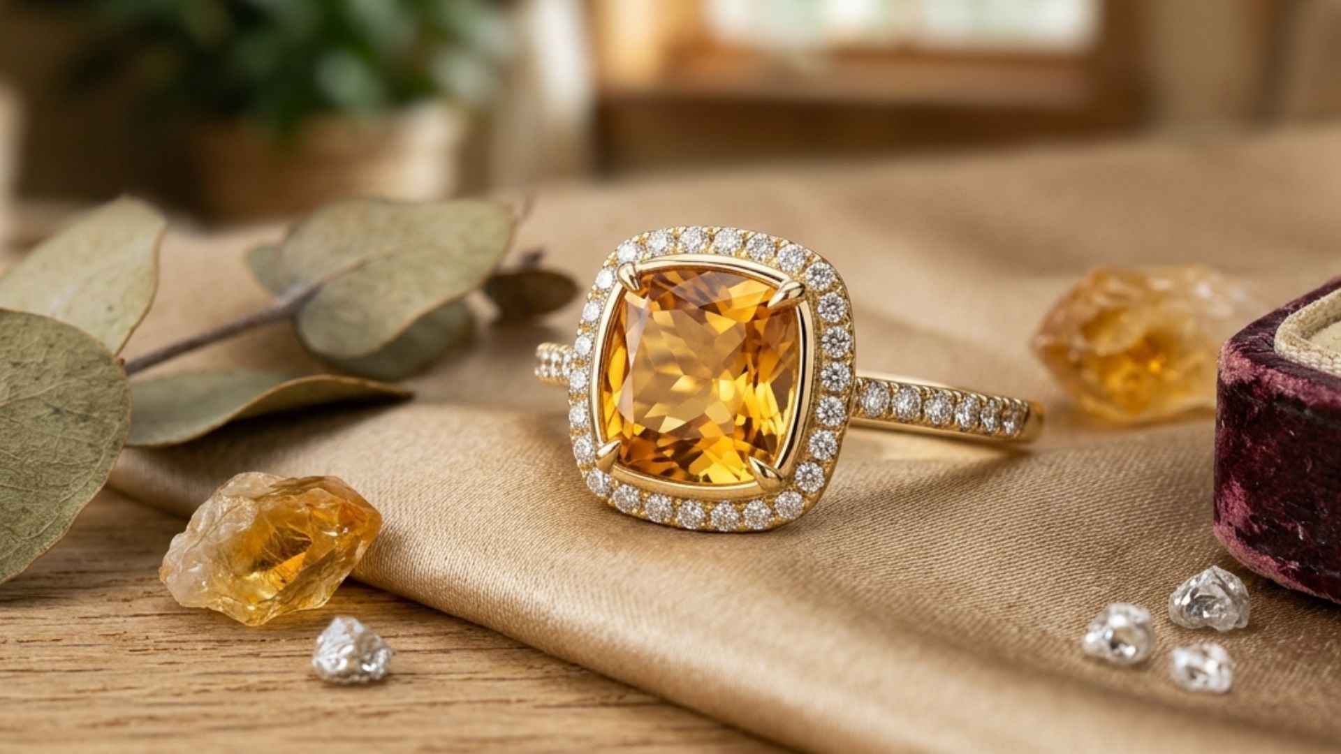 14kt Yellow Gold Cushion Citrine and Diamond Ring: Designed to Shine for Generations