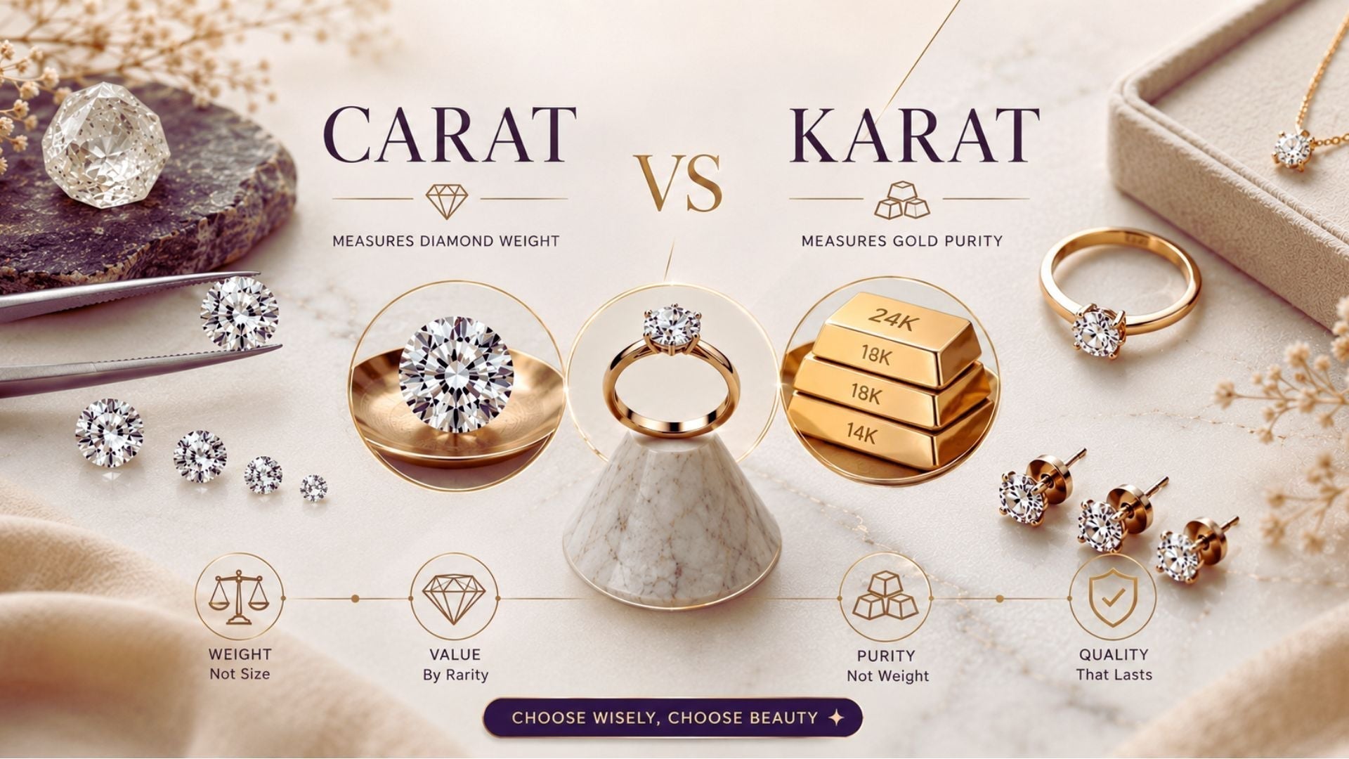 Carat vs Karat: How Do They Affect Your Jewelry Choice?