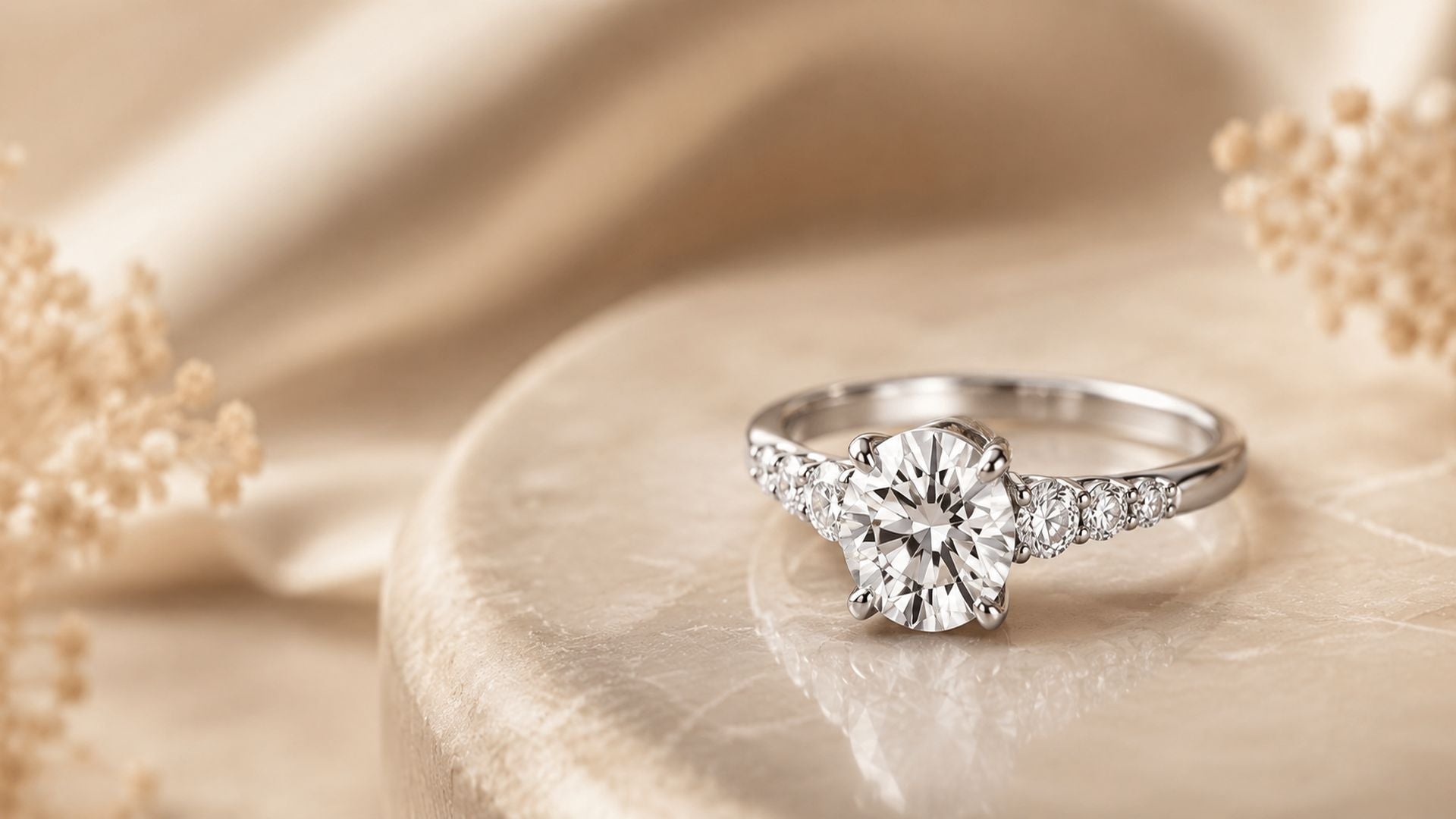 Side Stone Diamond Ring with Beautiful Diamond Detail
