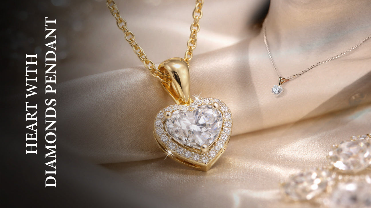 Heart with Diamonds Pendant