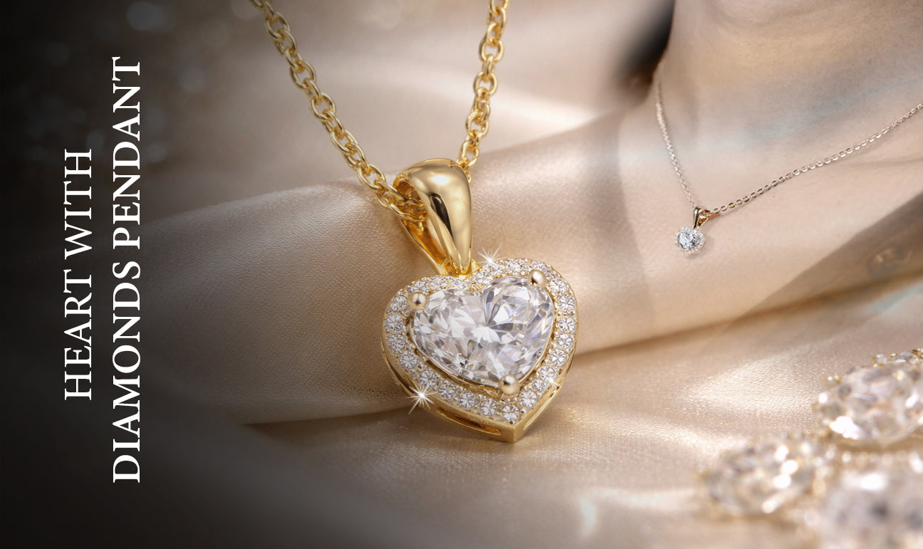Heart with Diamonds Pendant