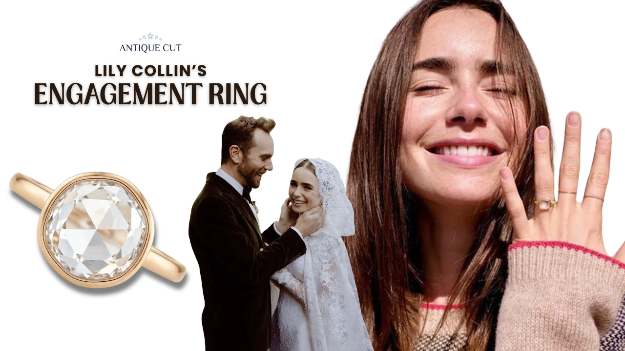 Lily Collins Engagement Ring: Rose Cut Diamond, Price & Details