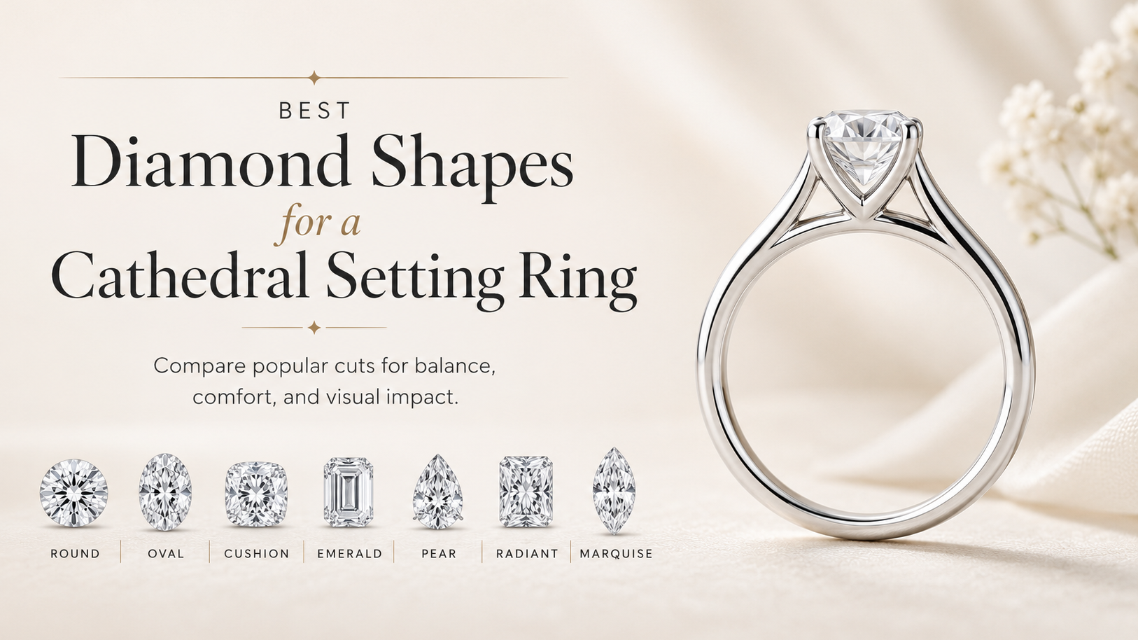Best diamond shapes for a cathedral setting ring