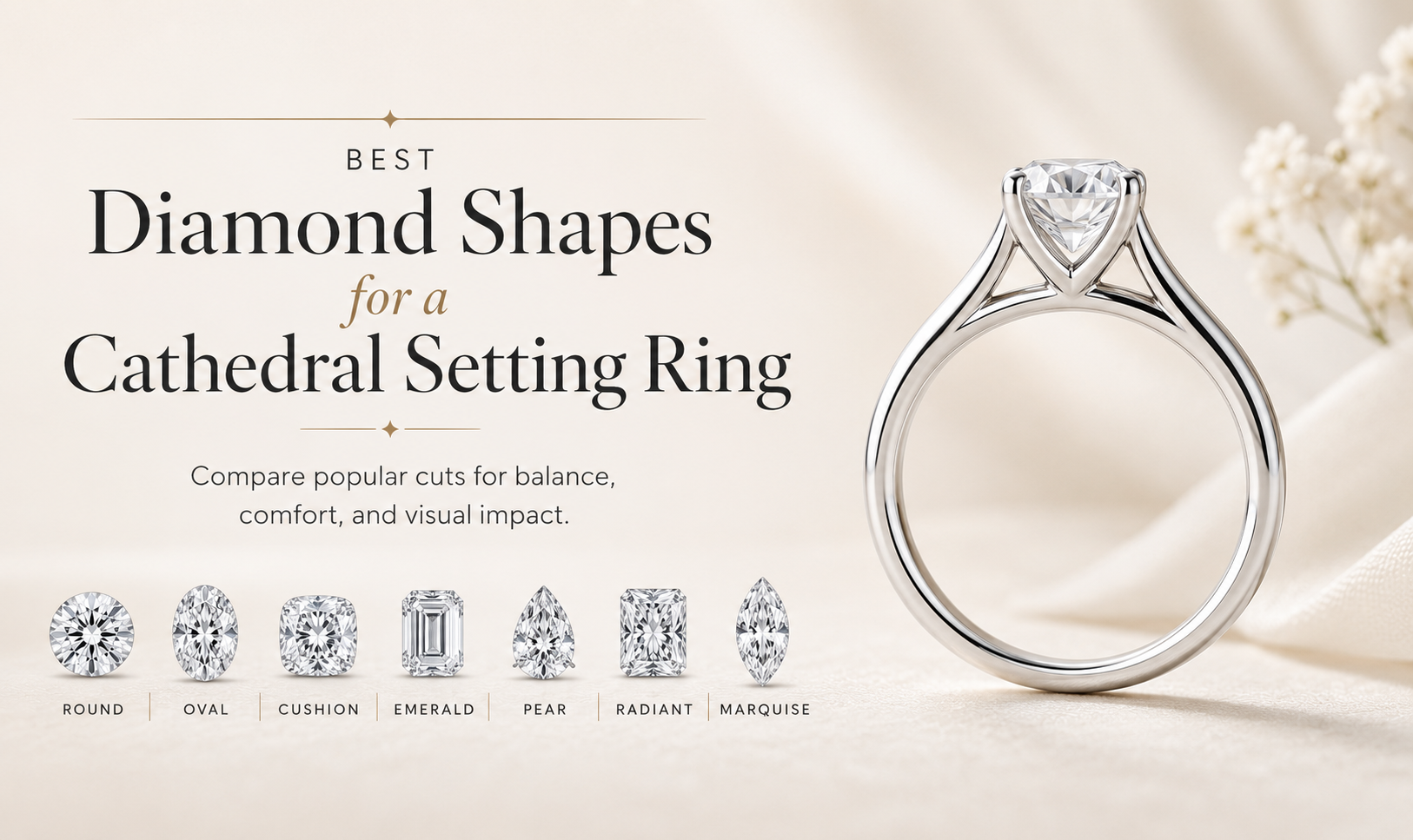 Best diamond shapes for a cathedral setting ring