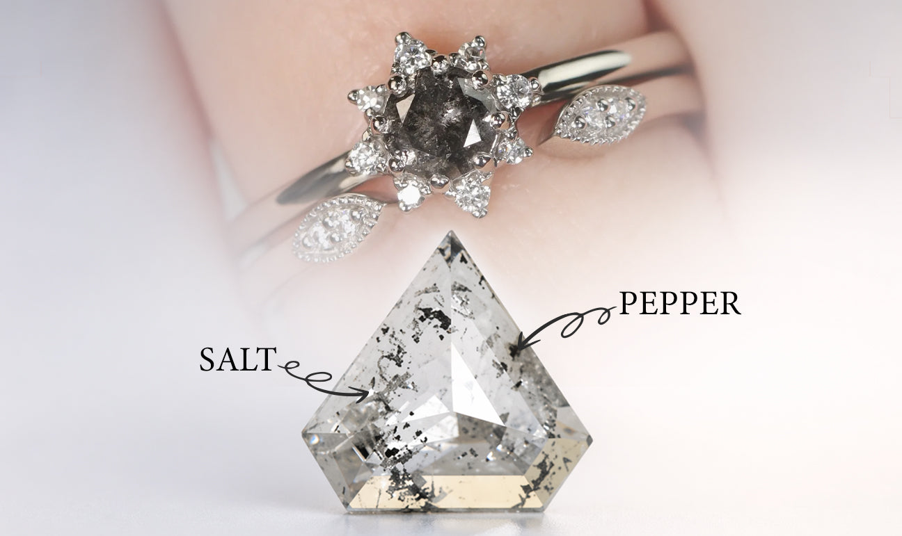 Salt and Pepper Diamond Ring