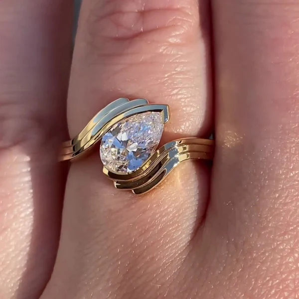 Half Bezel Lab-Grown Diamond Ring