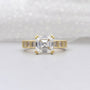 Asscher Cut 5.50tcw Lab Grown Diamond Engagement Ring | Yellow Gold Channel Set | IGI Certified