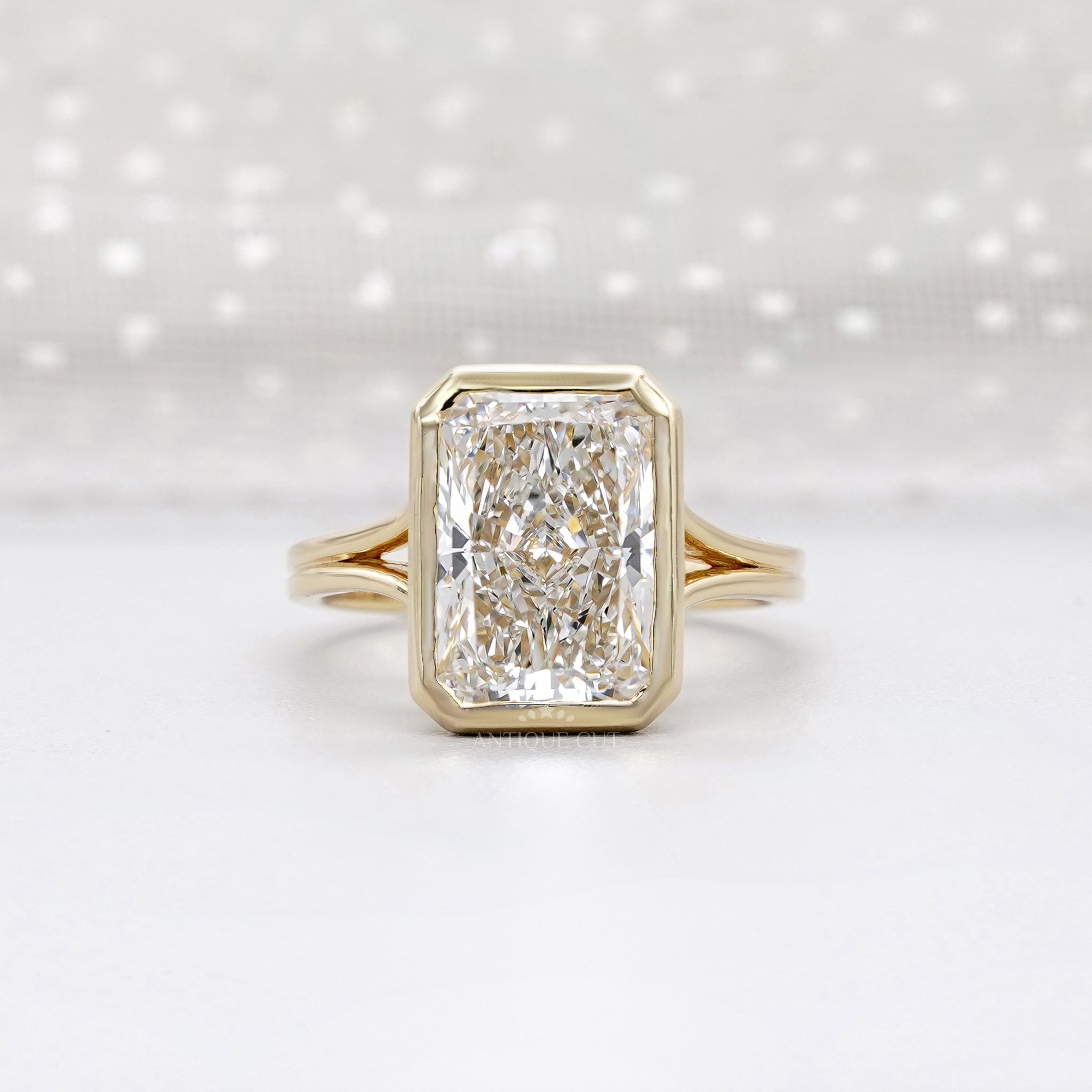 Radiant 5.00ct Lab-Grown Diamond Bezel Set Engagement Ring | IGI Certified
