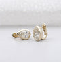 Pear Cut 4.00tcw Lab Grown Diamond Hoop Earrings | Bezel Set | IGI Certified