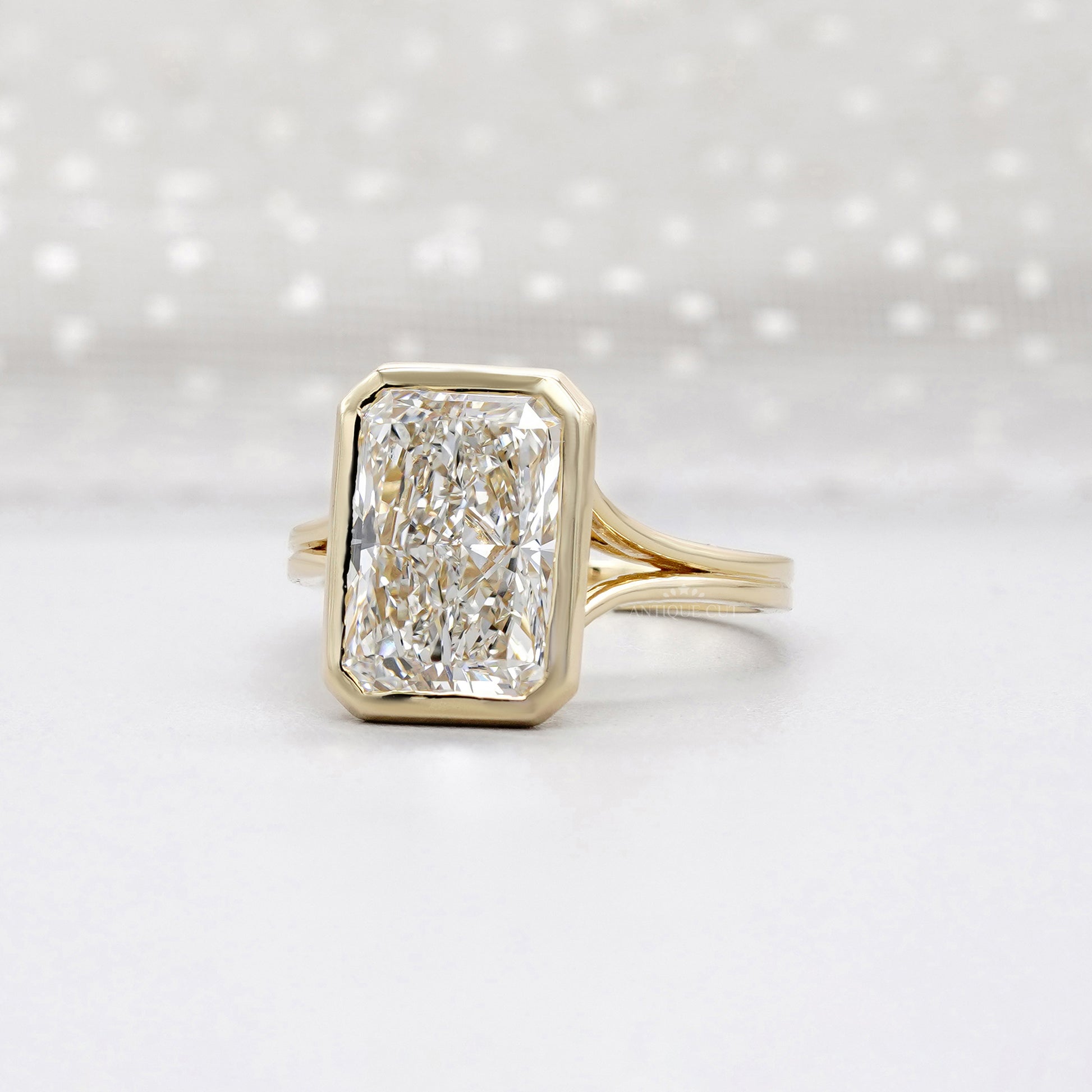 Radiant 5.00ct Lab-Grown Diamond Bezel Set Engagement Ring | IGI Certified