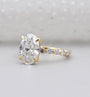 Hidden halo oval diamond engagement ring by Antiquecut