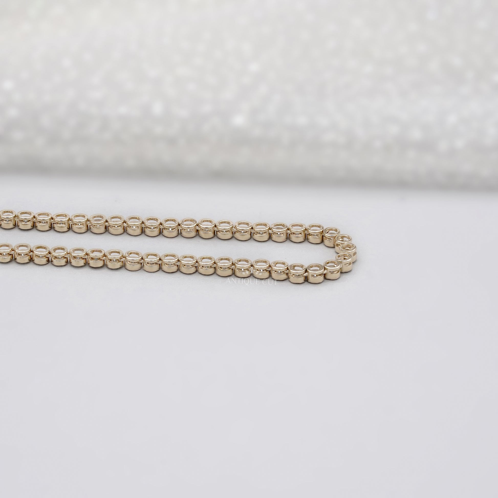 7.6ct Lab Grown Diamond Bezel Tennis Necklace | D-E-F Color, VVS–VS Clarity | 14K Yellow Gold | IGI Certified