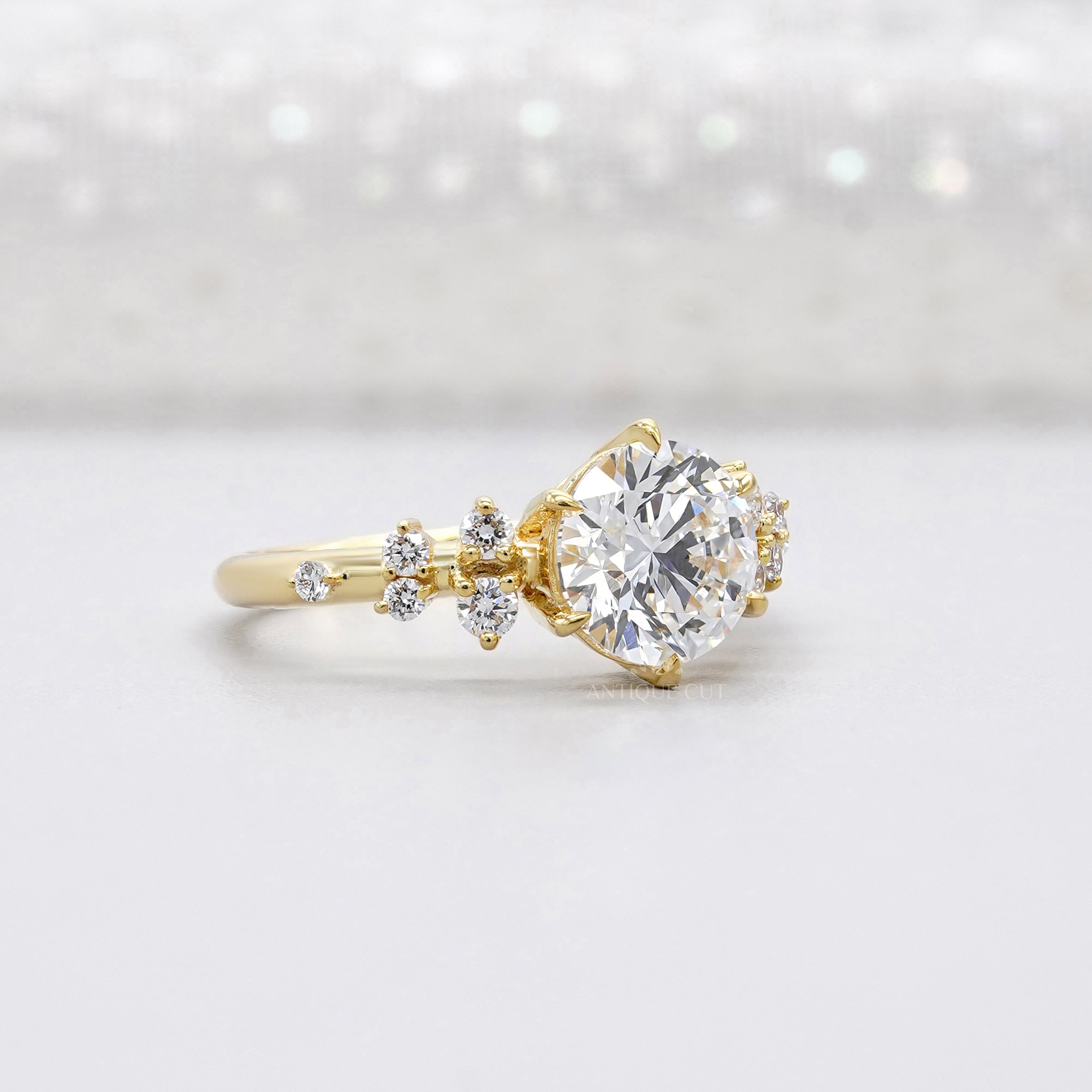IGI certified round shaped engagement ring