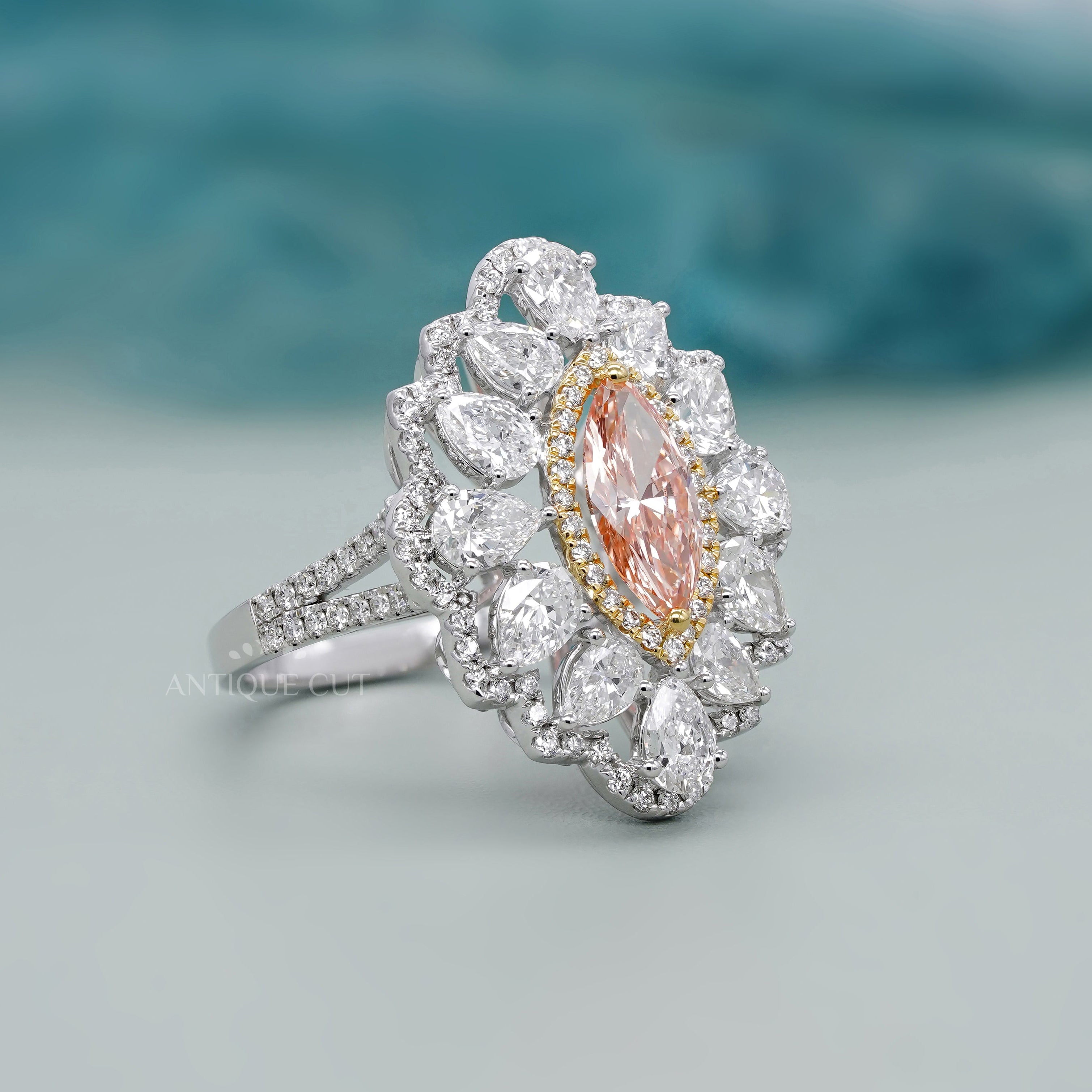 IGI certified fancy pink diamond ring white gold