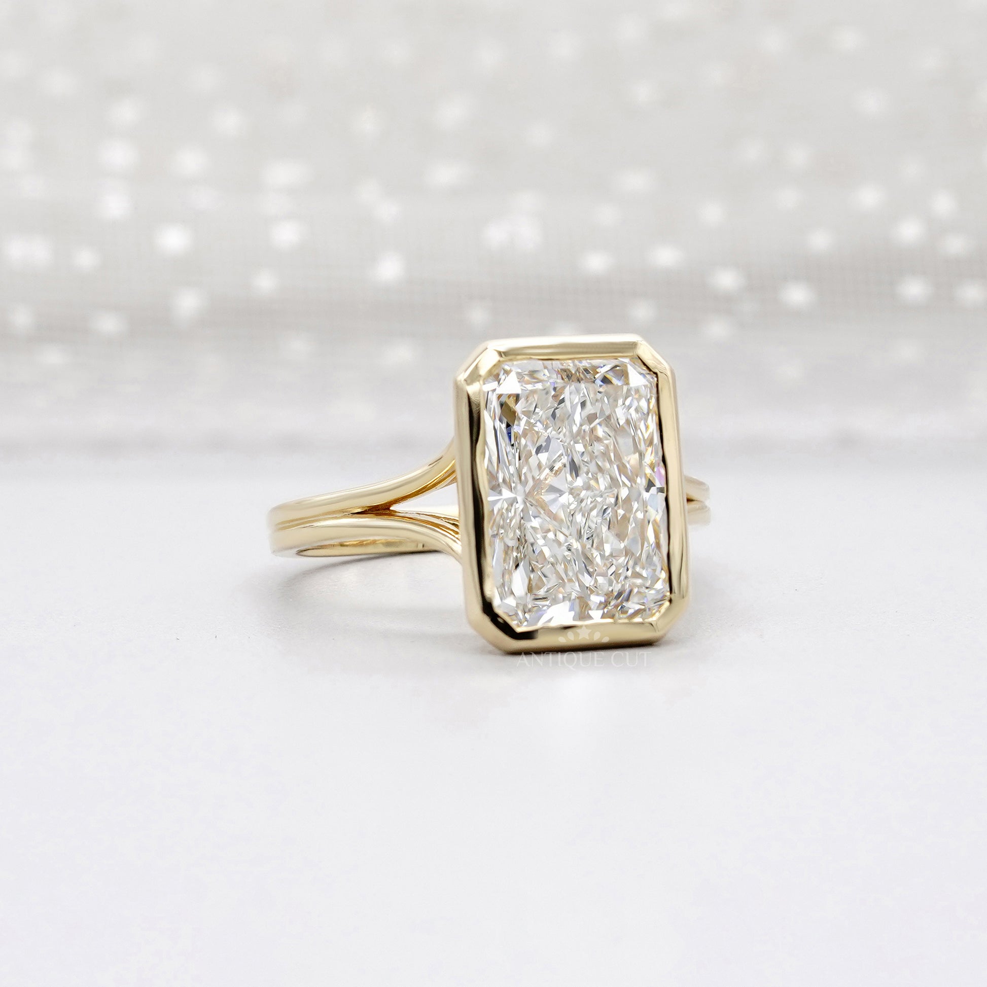 Radiant 5.00ct Lab-Grown Diamond Bezel Set Engagement Ring | IGI Certified